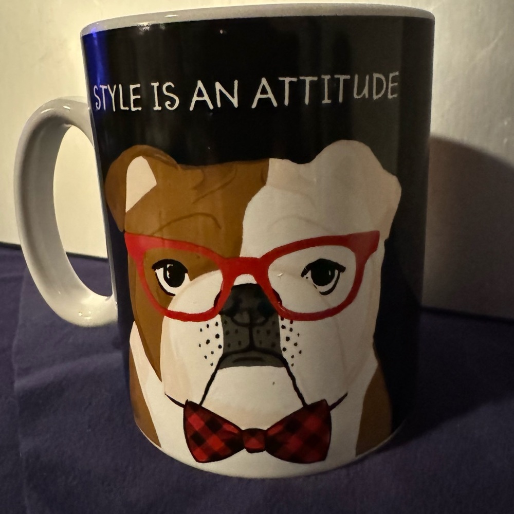 Chasing Baxter Style Is An Attitude Mug English Bulldog Glasses Bowtie